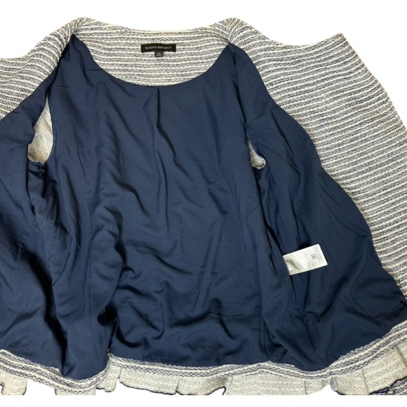 Banana Republic Navy and White tweed Blazer Size 10 - Picture 4 of 7